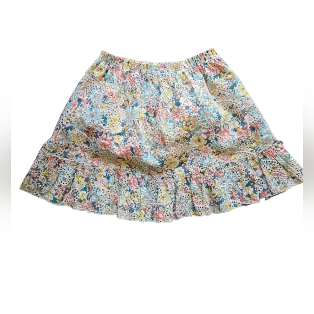 🌸 Solitaire by Raviya Floral‎ Eyelet Two-Piece Skirt Set ~ Size M/L